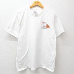 L★古着 ヘインズ Hanes 半袖 ビンテージ Tシャツ メンズ 00年代 00s レポート コットン クルーネック 白 ホワイト 24aug01 中古