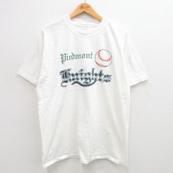 XL★古着 半袖 ビンテージ Tシャツ メンズ 00年代 00s ピエモンテ 野球 コットン クルーネック 白 ホワイト 24aug05 中古
