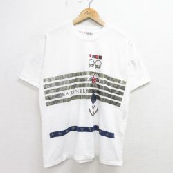 90s 半袖Tシャツ MARINER イカリ ホワイト XL | 古着
