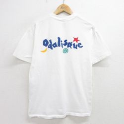 L★古着 ヘインズ Hanes 半袖 ビンテージ Tシャツ メンズ 00年代 00s Odalisque コットン クルーネック 白 ホワイト 24aug05 中古
