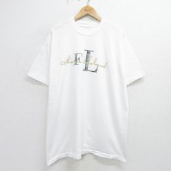 XL★古着 半袖 ビンテージ Tシャツ メンズ 90年代 90s FL 大きいサイズ クルーネック 白 ホワイト 【spe】 24aug07 中古