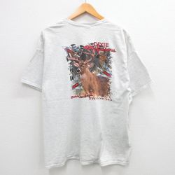 00s 半袖Tシャツ シカ グレー XL | 古着
