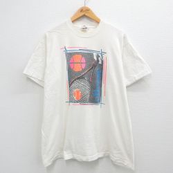 XL★古着 エレッセ 半袖 ビンテージ Tシャツ メンズ 80年代 80s テニス 大きいサイズ コットン クルーネック USA製 白 ホワイト 【spe】 24aug09 中古