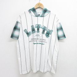 XL★古着 半袖 ビンテージ Tシャツ パーカー メンズ 90年代 90s LATTE 大きいサイズ USA製 緑他 グリーン 【spe】 24aug09 中古