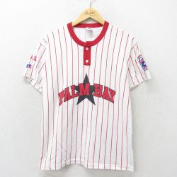 ラッセル 00s 半袖Tシャツ PALM レッドストライプ L | 古着