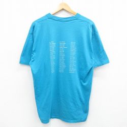 XL★古着 ジャージーズ 半袖 ビンテージ Tシャツ メンズ 90年代 90s CASE JR BAND 大きいサイズ クルーネック USA製 水色 24aug23 中古