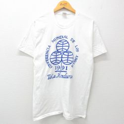 M★古着 半袖 ビンテージ Tシャツ メンズ 90年代 90s ホンデュラス クルーネック 白 ホワイト 25mar29 中古
