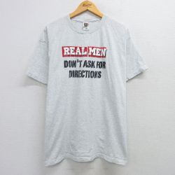 XL★古着 フルーツオブザルーム 半袖 ビンテージ Tシャツ メンズ 00年代 00s REAL MEN 大きいサイズ クルーネック グレー 霜降り 25mar29 中古