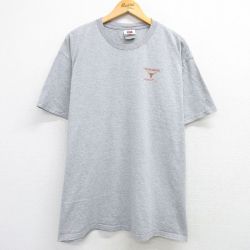 XL★古着 ナイキ NIKE 半袖 ビンテージ Tシャツ メンズ 00年代 00s ロングホーン 大きいサイズ クルーネック グレー 霜降り 25mar29 中古