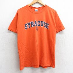 M★古着 半袖 ビンテージ Tシャツ メンズ 00年代 00s シラキュース コットン クルーネック オレンジ 25mar31 中古