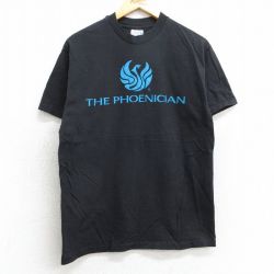 【50%OFF】S★古着 ヘインズ Hanes 半袖 ビンテージ Tシャツ メンズ 90年代 90s フェニキア コットン クルーネック USA製 黒 ブラック 25mar31 中古
