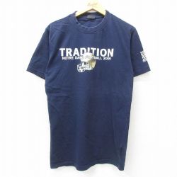 M★古着 半袖 ビンテージ Tシャツ メンズ 00年代 00s ノートルダム フットボール コットン クルーネック 紺 ネイビー 25apr01 中古