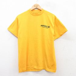 M★古着 半袖 ビンテージ Tシャツ メンズ 90年代 90s AAFES クルーネック USA製 黄 イエロー 25apr02 中古