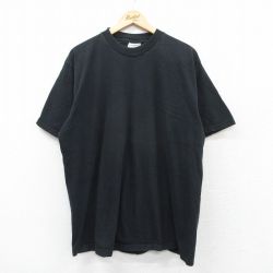 XL★古着 フルーツオブザルーム 半袖 ビンテージ Tシャツ メンズ 00年代 00ｓ 無地 大きいサイズ コットン クルーネック 黒 ブラック 25apr02 中古