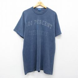 XL★古着 半袖 ビンテージ Tシャツ メンズ 90年代 90s 100 PERCENT ペプシ ロング丈 コットン クルーネック USA製 紺 ネイビー 霜降り 【spe】 25apr02 中古