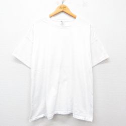 XL★古着 ヘインズ Hanes 半袖 ビンテージ Tシャツ メンズ 00年代 00s 無地 大きいサイズ コットン クルーネック 白 ホワイト 25apr02 中古