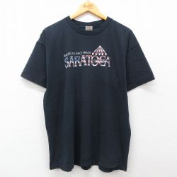 【50%OFF】フルーツオブザルーム 00s 半袖Tシャツ SARATOGA ブラック XL | 古着