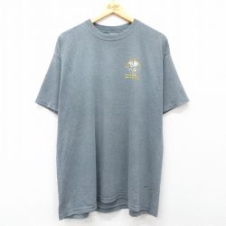 XL★古着 半袖 ビンテージ Tシャツ メンズ 00年代 00s ハチ クルーネック グレー 霜降り 25apr02 中古