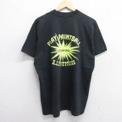 XL★古着 フルーツオブザルーム 半袖 ビンテージ Tシャツ メンズ 90年代 90s PLAY クルーネック USA製 黒 ブラック 25apr03 中古