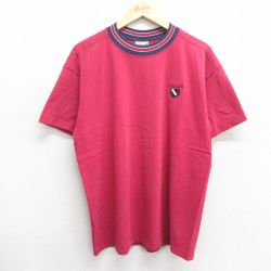 L★古着 半袖 ビンテージ Tシャツ メンズ 90年代 90s シカゴ コットン クルーネック USA製 エンジ 25apr03 中古