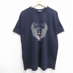 ヘインズ 00s 半袖Tシャツ ワシ ネイビー XL | 古着