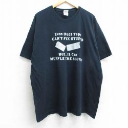 XL★古着 半袖 ビンテージ Tシャツ メンズ 00年代 00s SOUND 大きいサイズ コットン クルーネック 黒 ブラック 25apr05 中古