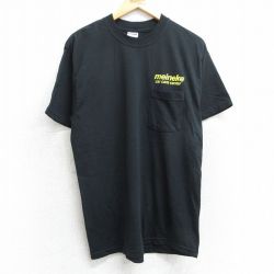 【50%OFF】L★古着 ジャージーズ 半袖 ビンテージ Tシャツ メンズ 00年代 00s meineke 胸ポケット付き クルーネック 黒 ブラック 25apr05 中古