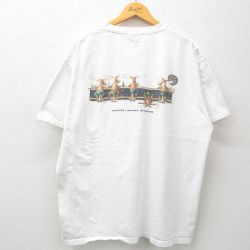 XL★古着 半袖 ビンテージ Tシャツ メンズ 00年代 00s シカ 大きいサイズ コットン クルーネック 白 ホワイト 25apr07 中古
