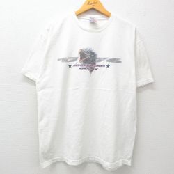 XL★古着 半袖 ビンテージ Tシャツ メンズ 00年代 00s ワシ コットン クルーネック USA製 白 ホワイト 25apr07 中古