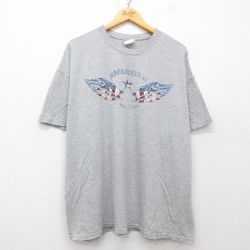 XL★古着 ヘインズ Hanes 半袖 ビンテージ Tシャツ メンズ 00年代 00s アメリカン 大きいサイズ クルーネック グレー 霜降り 25apr08 中古