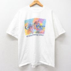 XL★古着 半袖 ビンテージ Tシャツ メンズ 00年代 00s カプリカジノ コットン クルーネック 白 ホワイト 25apr07 中古