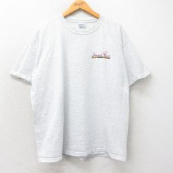 XL★古着 半袖 ビンテージ Tシャツ メンズ 00年代 00s スムースジャズ fm クルーネック 薄グレー 霜降り 25apr07 中古