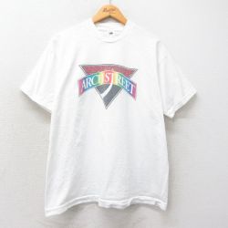 XL★古着 フルーツオブザルーム 半袖 ビンテージ Tシャツ メンズ 90年代 90s ARCH STREET コットン クルーネック USA製 白 ホワイト 25apr07 中古