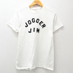 M★古着 ヘインズ Hanes 半袖 ビンテージ Tシャツ メンズ 70年代 70s JOGGER JIM フロッキープリント コットン クルーネック 白 ホワイト 25apr08 中古