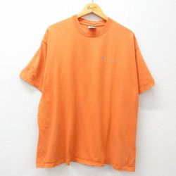 【50%OFF】XL★古着 チャンピオン champion 半袖 ビンテージ Tシャツ メンズ 00年代 00s ワンポイントロゴ コットン クルーネック オレンジ系 25apr08 中古
