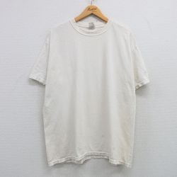 XL★古着 半袖 ビンテージ Tシャツ メンズ 00年代 00s 無地 大きいサイズ コットン クルーネック 白 ホワイト 25apr08 中古