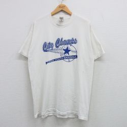 XL★古着 フルーツオブザルーム 半袖 ビンテージ Tシャツ メンズ 90年代 90s 野球 クルーネック USA製 白 ホワイト 25apr08 中古