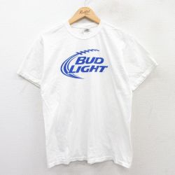 M★古着 フルーツオブザルーム 半袖 ビンテージ Tシャツ メンズ 00年代 00s バドライト コットン クルーネック 白 ホワイト 25apr08 中古