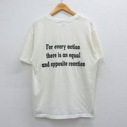 L★古着 半袖 ビンテージ Tシャツ メンズ 90年代 90s メッセージ リンゴ クルーネック USA製 白 ホワイト 25apr11 中古