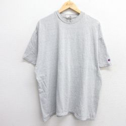 XL★古着 チャンピオン champion 半袖 ビンテージ Tシャツ メンズ 00年代 00s 無地 大きいサイズ クルーネック グレー 霜降り 25apr14 中古