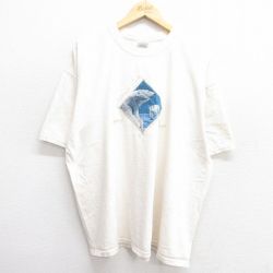 【50%OFF】XL★古着 半袖 ビンテージ Tシャツ メンズ シロクマ 大きいサイズ コットン クルーネック 生成り 25apr14 中古