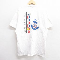 XL★古着 フルーツオブザルーム 半袖 ビンテージ Tシャツ メンズ 90年代 90s STANTON イカリ コットン クルーネック USA製 白 ホワイト 25apr14 中古
