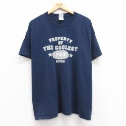 【50%OFF】XL★古着 半袖 ビンテージ Tシャツ メンズ 00年代 00s DAD コットン クルーネック 紺 ネイビー 25apr15 中古