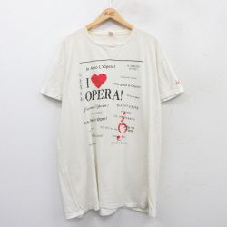 XL★古着 ヘインズ Hanes 半袖 ビンテージ Tシャツ メンズ 90年代 90s オペラ 大きいサイズ コットン クルーネック USA製 白 ホワイト 25apr15 中古