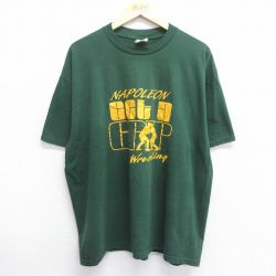 XL★古着 ジャージーズ 半袖 ビンテージ Tシャツ メンズ 00年代 00s レスリング 大きいサイズ クルーネック 緑 グリーン 25apr15 中古