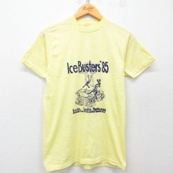 S★古着 ヘインズ Hanes 半袖 ビンテージ Tシャツ メンズ 80年代 80s Ice Busters クルーネック USA製 黄 イエロー 25apr15 中古