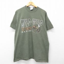 90s 半袖Tシャツ WILD カジノ カウボーイ グリーン XL | 古着