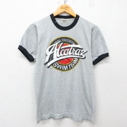 S★古着 スクリーンスターズ 半袖 ビンテージ Tシャツ メンズ 80年代 80s アルカトラズ クルーネック USA製 グレー 霜降り他 リンガー 25apr15 中古