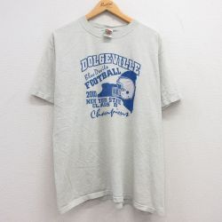 XL★古着 フルーツオブザルーム 半袖 ビンテージ Tシャツ メンズ 00年代 00s DOLGEVILLE フットボール 大きいサイズ クルーネック グレー 霜降り 25apr16 中古