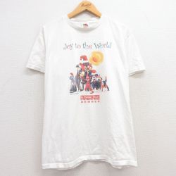 L★古着 フルーツオブザルーム 半袖 ビンテージ Tシャツ メンズ 00年代 00s 犬 ネコ コットン クルーネック 白 ホワイト 25apr16 中古